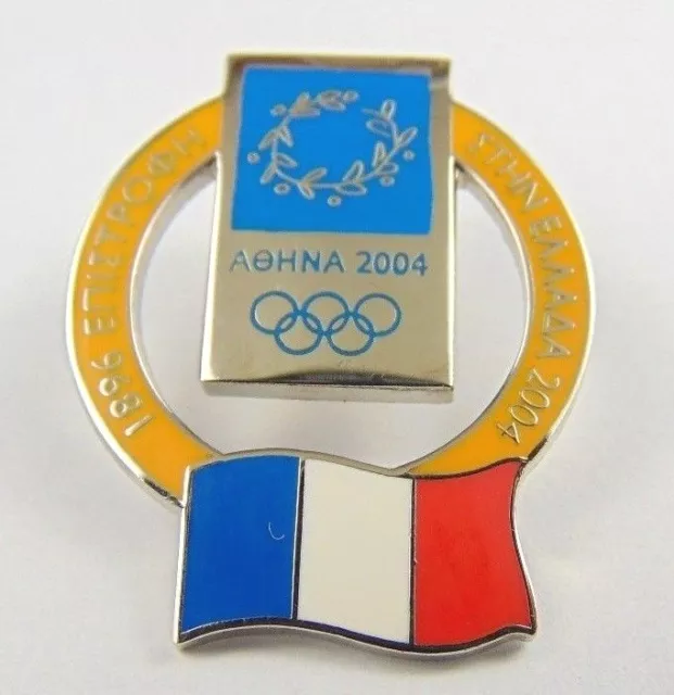 Athens Olympic Games 2004 Pin Badge - Official Nation Flag By Trofe - France