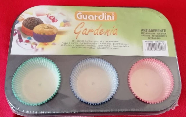 Guardini Linea Bon Ton - Stampo Da Forno Per 12 Muffin In Acciaio Antiaderente - Verde Salvia