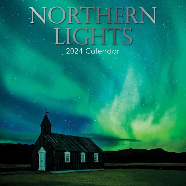 NORTHERN LIGHTS 2024 Square Wall Calendar 16 Month Premium Planner New