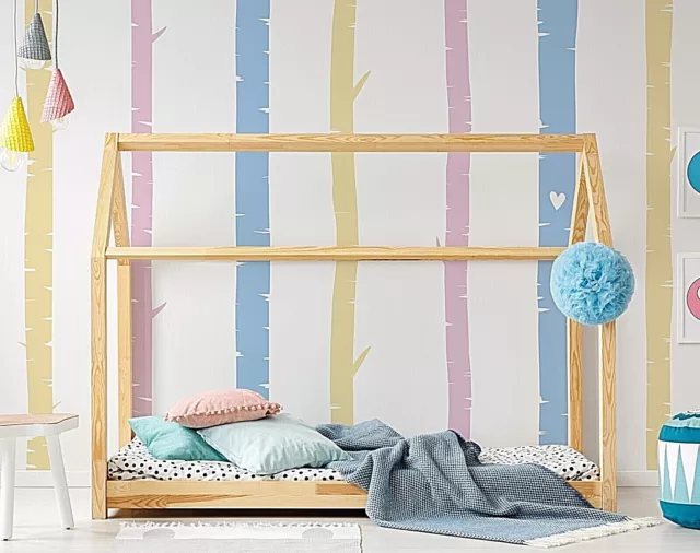 Colorful Birch Tree Wall Rainbow Wall Decals, Stickers, Wall Art Decoration 510