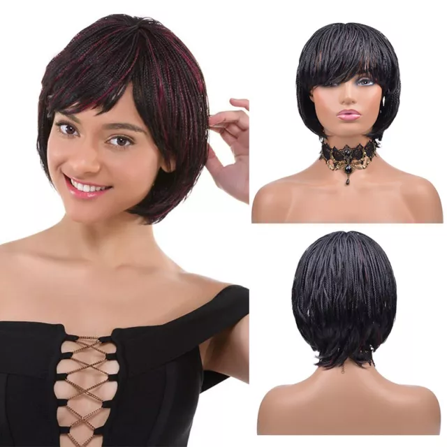 Synthetic Short Box Braided Wigs African American Bob Crochet Braided Wigs 10"