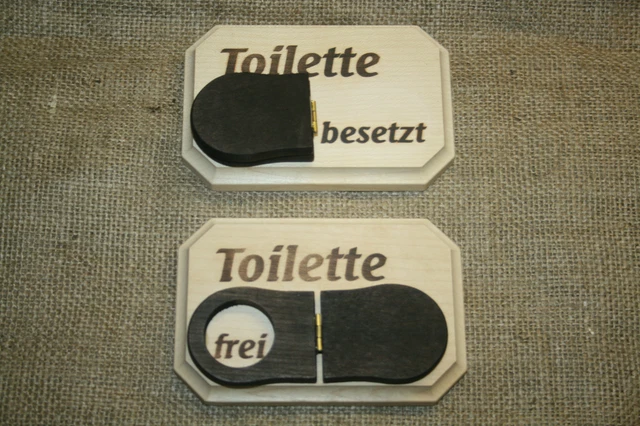2 Stück WC Schilder Frei/Besetzt - Selbstklebend Für Toiletten Türen