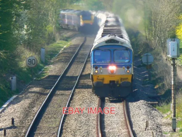 Photo  Aggregate Train Heading East Near Wolfhall Burbage This Is A Foreshortene