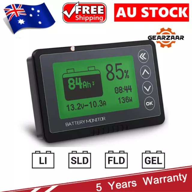 Up to 500A Battery Monitor Caravan RV LCD Alarm Tester Capacity Display Lithium