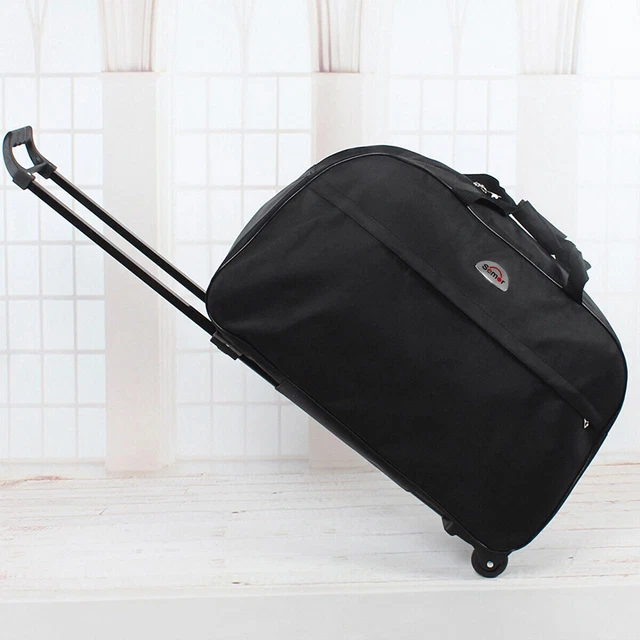 24" inch Rolling Duffle Bag Carry on Luggage Travel Suitcase with Wheels Black