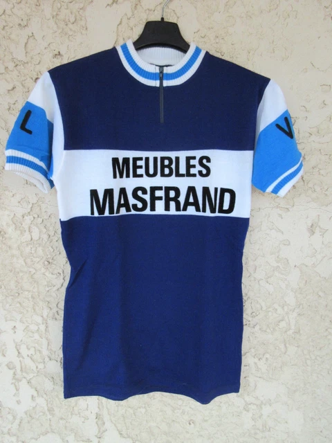 Maillot Cycliste Vintage Kopa Heurtefeu - Années 70 - Bleu, Taille S, Made In France