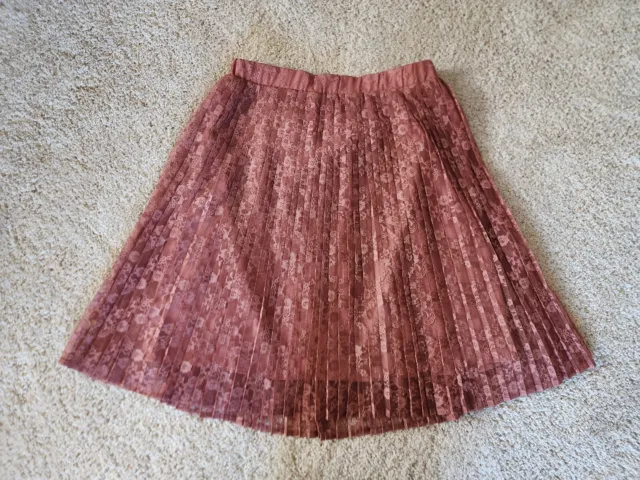 Forever 21 Size Small Womens Pink Lace Lined Knee Length Skirt