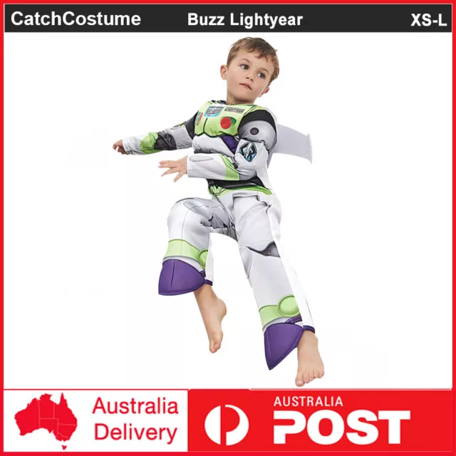 Kids Toy Story Buzz Lightyear Costume Boys Book Week Halloween Cosplay Jumpsuit