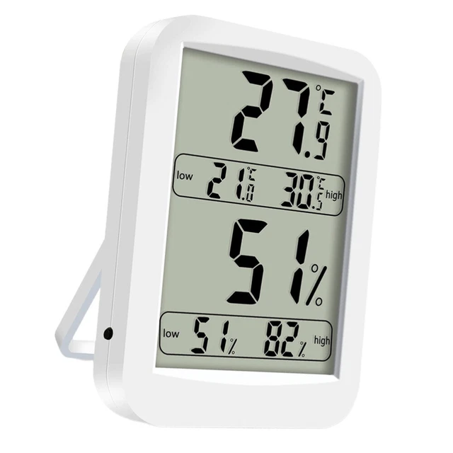 Medidor de humedad digital para habitación termómetro digital medidor de temperatura blanco