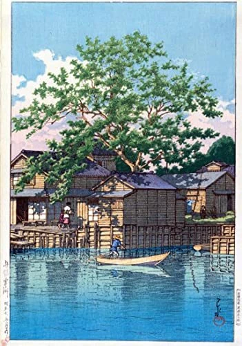Kawase Hasui Print Funabori-Kuriwatari-1939 56X39Cm Large Poster Reproductionkos