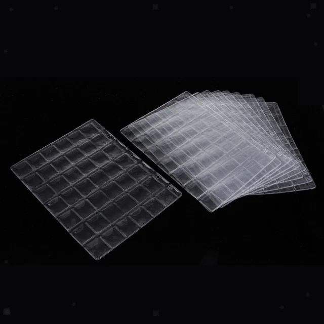 1pc Clear Coin Protectors Sheets - 42 Pockets, 10