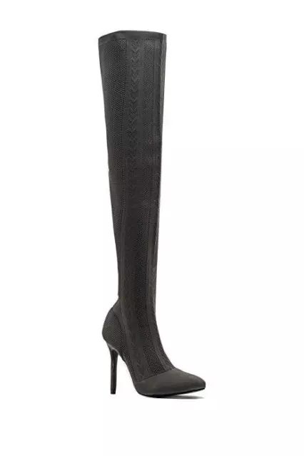 GC Shoes Womens Savana Fabric Pointed Toe Over Knee Fashion Boots