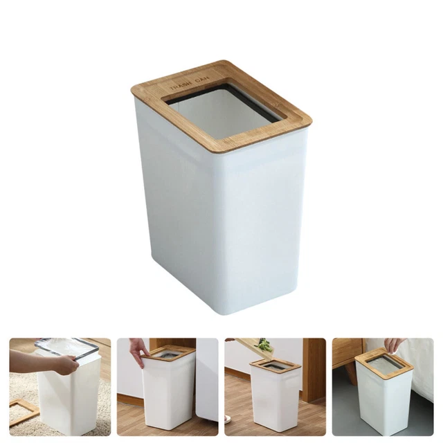 Coperchio della spazzatura cucina bambù bidone della spazzatura auto bidone della spazzatura mini bidone della spazzatura