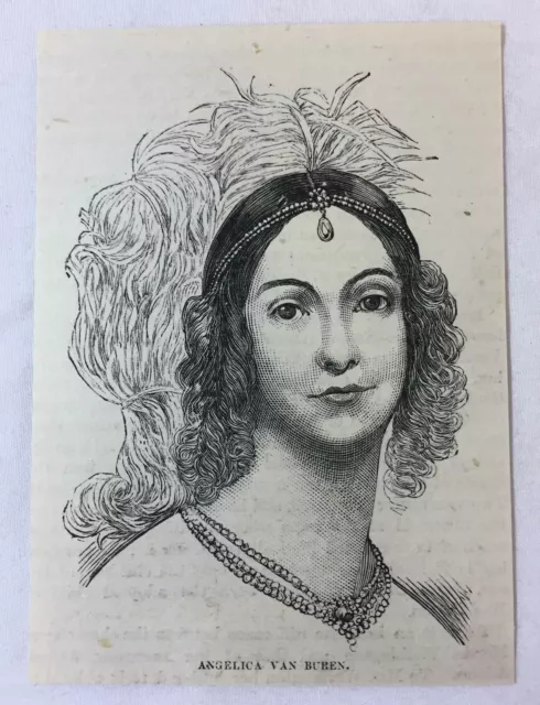 1877 Rivista Incisione ~ Angelica Van Buren