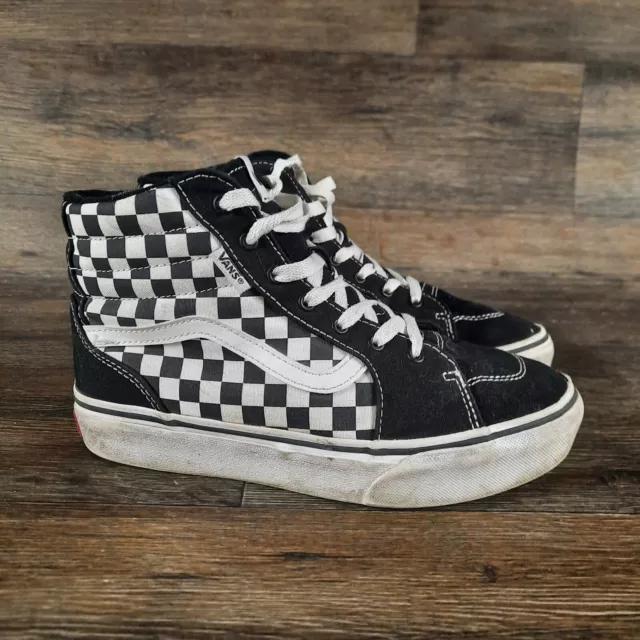 Vans Sk8 Hi Womens Shoes Sneaker Size 6.5 White Black Checkerboard Skate High