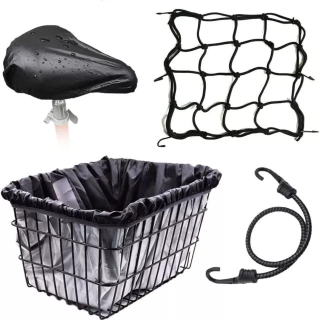 Essential Bike Basket Cover with Cargo Net Ideal for Shopping and Travel