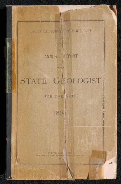 Geology, New Jersey, 1894 Original NJ Geological Survey Annual Report, Maps