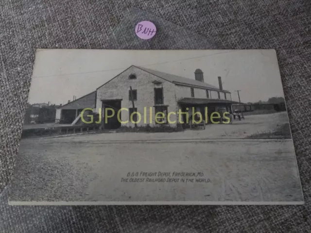 PBNH Train or Station Postcard Railroad RR B & O FREIGHT DEPOT FRDERICK MO