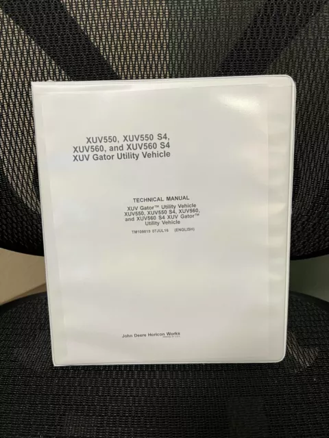 John Deere GATOR XUV 560 / 560 S4 Technical Service Repair Manual Book TM109819