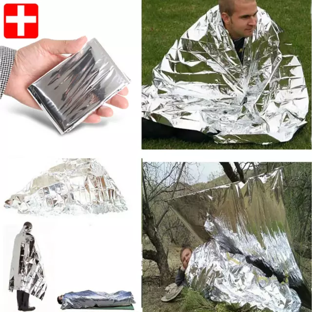 Coperta di emergenza termica premium FOIL, pronto soccorso impermeabile sopravvivenza campeggio 2