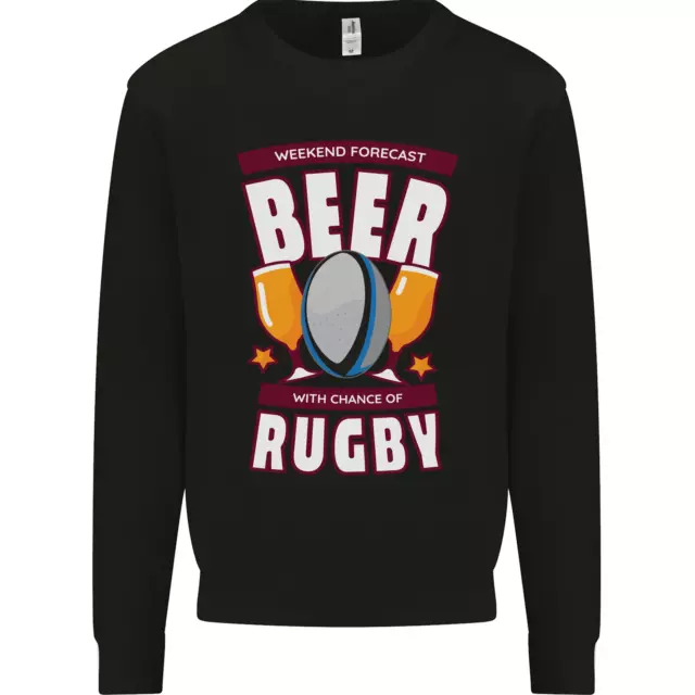 Weekend Forecast Beer Alcohol Rugby Funny Mens Sweatshirt Jumper