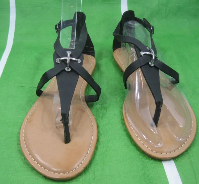 new Summer Black /silver Women  sexy Shoes Flat Sandals   WOMEN Size 6.5 2