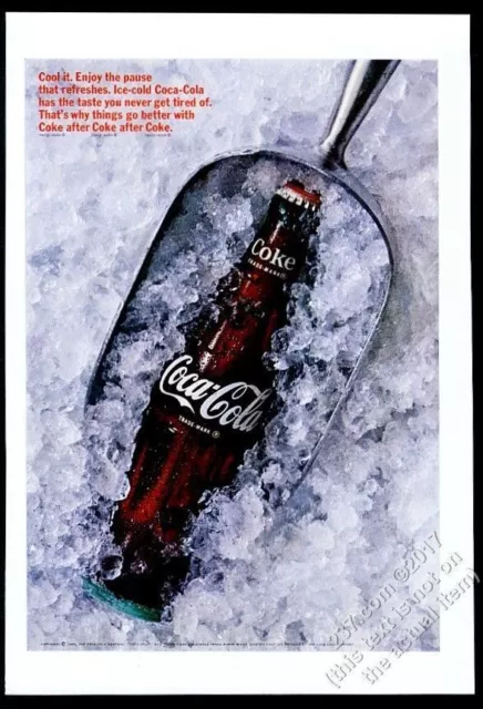 1966 Impression Coke Ad Coca Cola Bouteille Vintage Dans La Glace Eur 16,32  - Picclick Fr