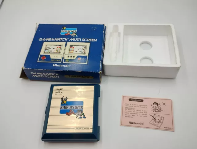 Rain Shower LP-57 box and manuals Nintendo Game & Watch Multiscreen Japan 1983