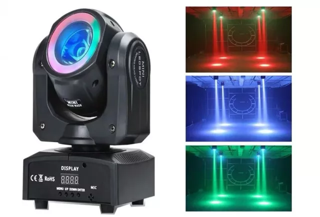 60w Mini Tête Mobile Rotatif Projecteur LED RGB Effets Disque Discothèque Cir