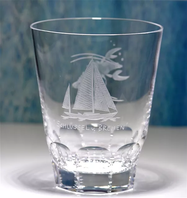 Josephinenhütte"Sieglinde" Whiskyglas maritim Schiff Schlüssel v.Bremen 10,5 (7)