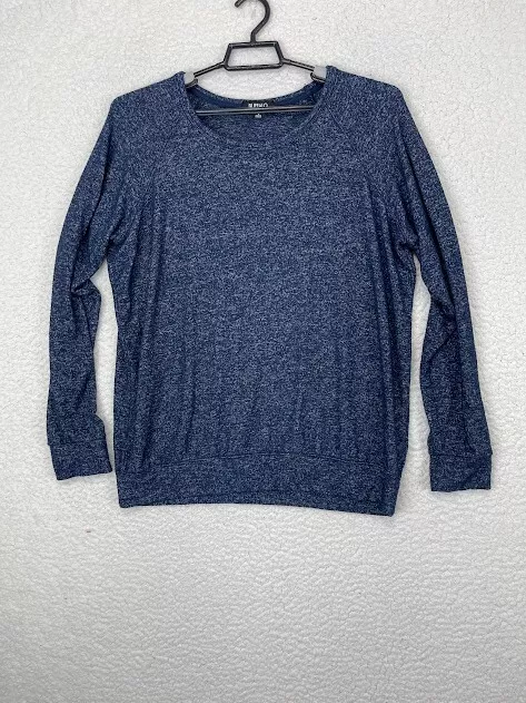 Buffalo David Bitton Shirt Women's Long Sleeve Pullover Heathered Blue Large