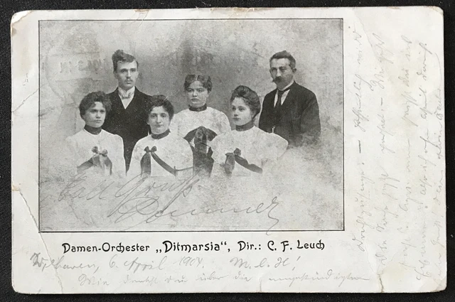sehr alte PK Damen-Orchester „Ditmarsia“ gelaufen von Wilhelmshaven 1904