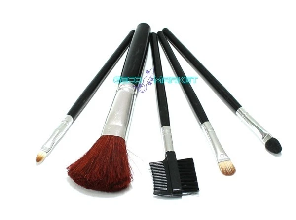 Set Pennelli Trucco Mini Pennello Kit 5Pz Make Up Ombretto Ciglia Labbra Fard