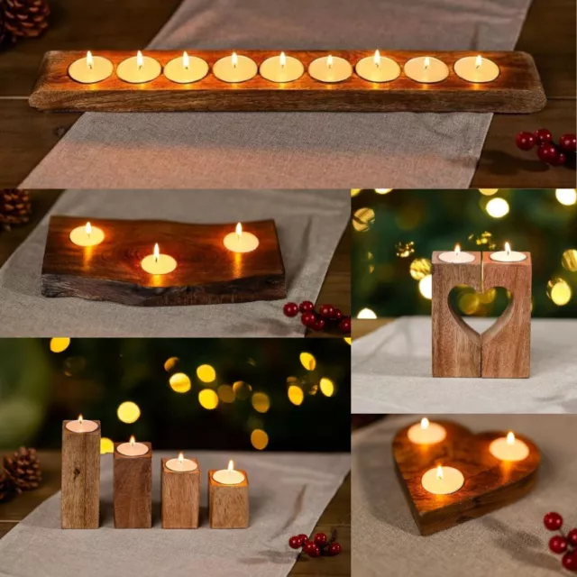 Wooden Tealight Candle Holders Wedding Table Centrepiece Rustic Decoration Gift