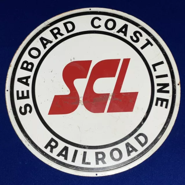 Original 23" SCL Seaboard Coast Line Railroad Steel Sign 1967 Train Railway Sign