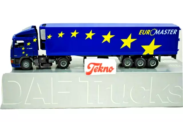 TEKNO 1:50 DAF 95 400 Truck & 3-Axle FRIDGE CONTAINER Trailer in EUROMASTER MIB