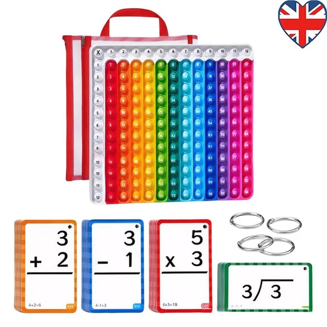 MULTIPLICATION FLASH CARDS 12x12 Fidget Chart for Kids in 3rd 4th 5th ...