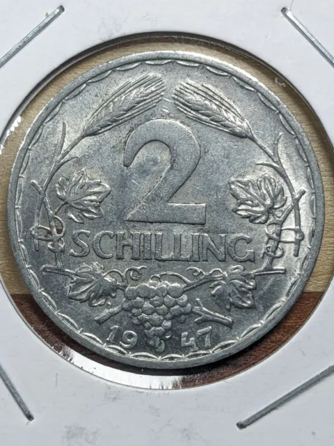 1947 Austria 2 Shilling Coin