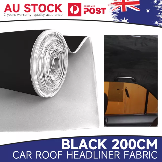 Black New Fabric Headliner Material 2Mx1.5M~Car Ceiling Sag Replace Upholstery