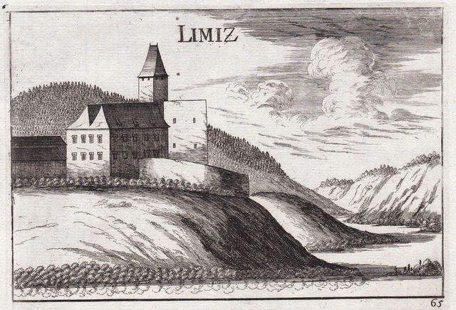 1672 Liebnitz Raabs An Der Thaya Vista Incisione Stampa Antica Vischer