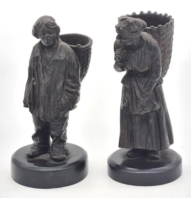 Pair of Victorian Cast Iron Match Holder Figures circa 1840