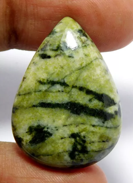 100% Natural Amazing Tree Agate Pear Cab Loose Gemstone 30x22x5.5mm 29.10Cts