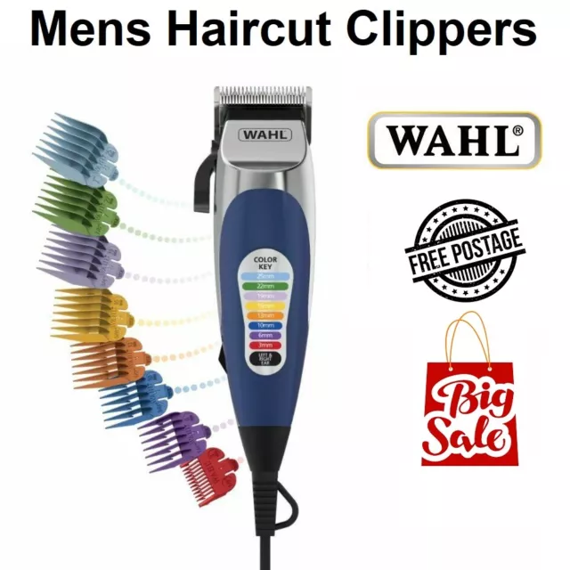 WAHL Mens Haircut Clippers Electric Hair Cutting Kit Trimmer Clipper Colour Pro