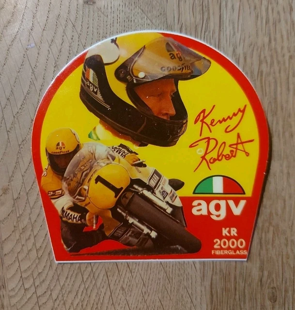 AGV KENNY ROBERTS Replica Helmet Signed Yellow Display Model w AGV KENNY ROBERTS Replica Helmet Signed Yellow Display Model w