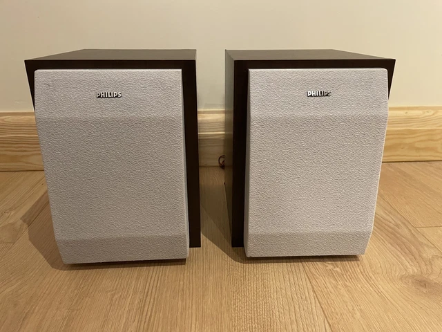 PHILIPS FWB-MCM9 BOOKSHELF Wooden Speakers 6ohm Flat Metal Cone Woofer EUR 16,06 - FR