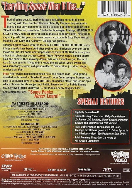 MA BARKERS KILLER Brood / Gangbusters - Double Feature (DVD) SWV - Rare ...