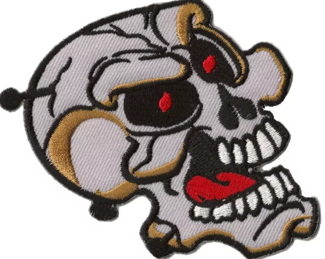 Patch écusson blason patche SKULL tète de mort punk thermocollant 2