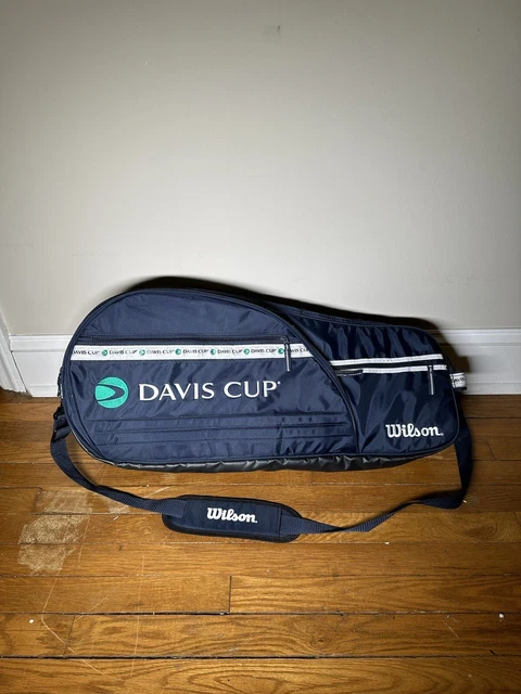 Vintage Wilson / Davis Cup Tennis Backpack Four Racket Bag Blue