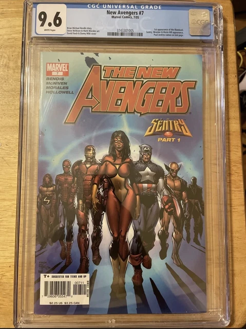 New Avengers 7 CGC 9.6 Marvel Comics 2005 1st Illuminati  CRACKED RIGHT CORNER
