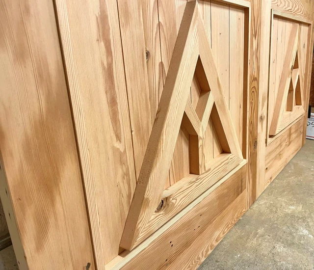Rustic reclaimed lumber square door solid wood story book castle winery w/ LOGO 3